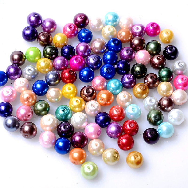 RUBYCA 200Pcs Mix Czech Tiny Satin Luster Glass Pearl Round Bead 12mm Assortment Beading DIY Jewelry - Image 1